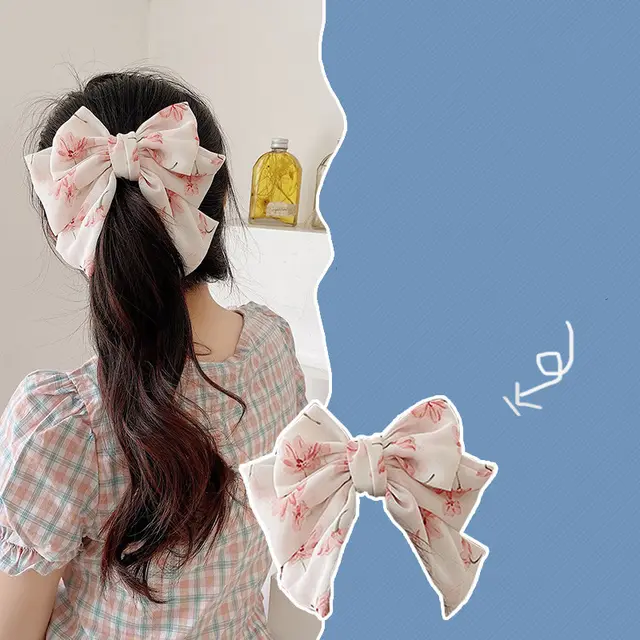 Bow hairpin Japanese top clip Floral - Shop at LoveMi
