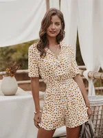 Small floral shirt jumpsuit - Floral - View 1