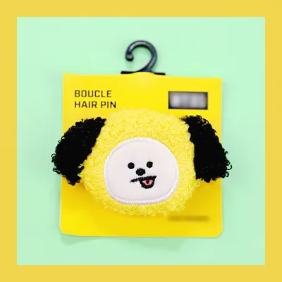 Plush cute hairpin Yellow - Shop at LoveMi