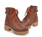 College Girl Style Ankle Boots - Brown