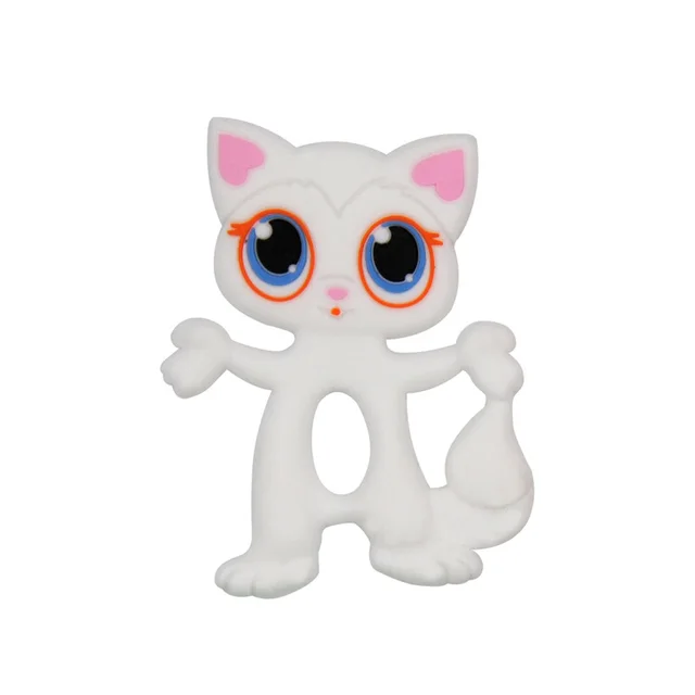 Animal Series Teether Silicone Pendant Accessories Unicorn Raccoon Flamingos Teether White1 - Shop at LoveMi