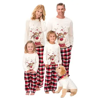 Elk printed parent-child dress - Clothing
