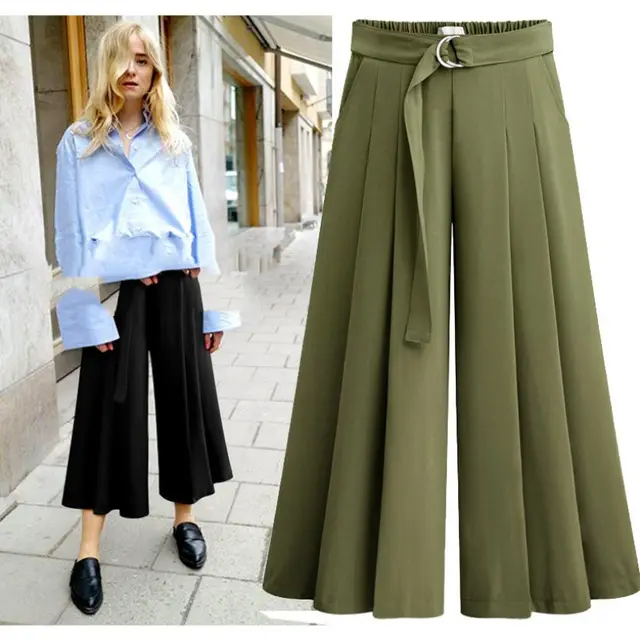 Pleated casual pants Army Green - Shop at LoveMi