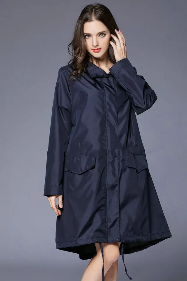 Waterproof and Breathable Hiking One piece Raincoat Dark Blue - Shop at LoveMi