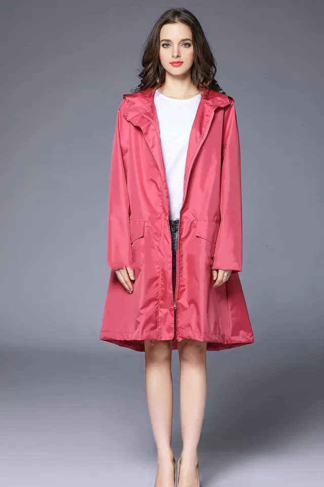 Waterproof and Breathable Hiking One piece Raincoat Pink - Shop at LoveMi