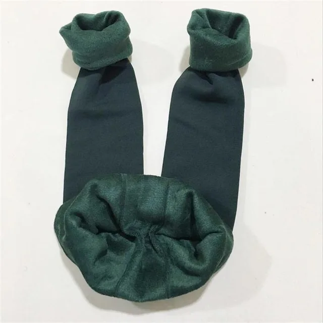 Autumn and winter plus velvet thickened pearl velvet leggings women's high waist was thin outside wearing stepping feet to keep warm Green - Shop at LoveMi