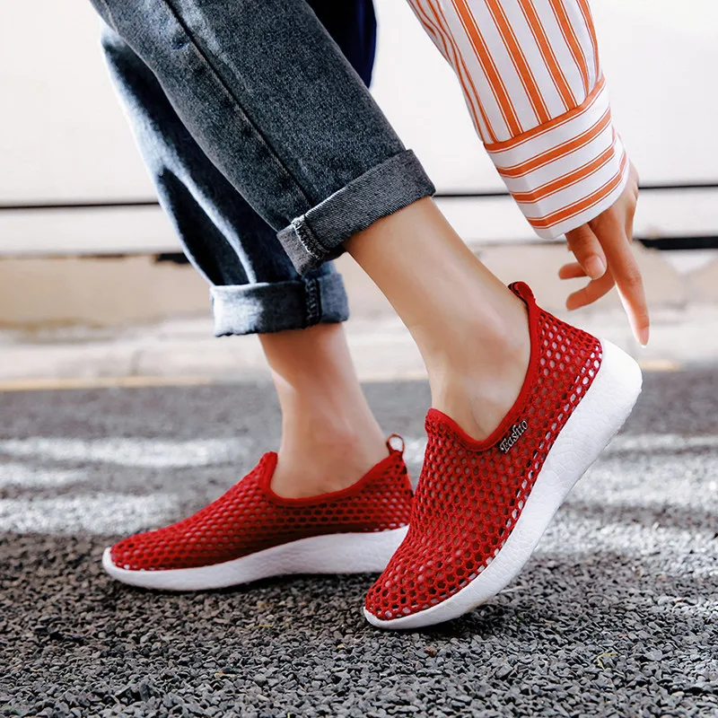 Casual wild mesh sneakers Red - Shop at LoveMi