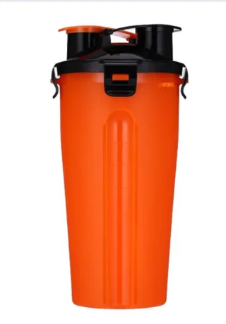 2 In 1Pet Water Bottle Dispenser Travel Portable Dog Cat Drinking Silicone Bowl - Orange - View 1