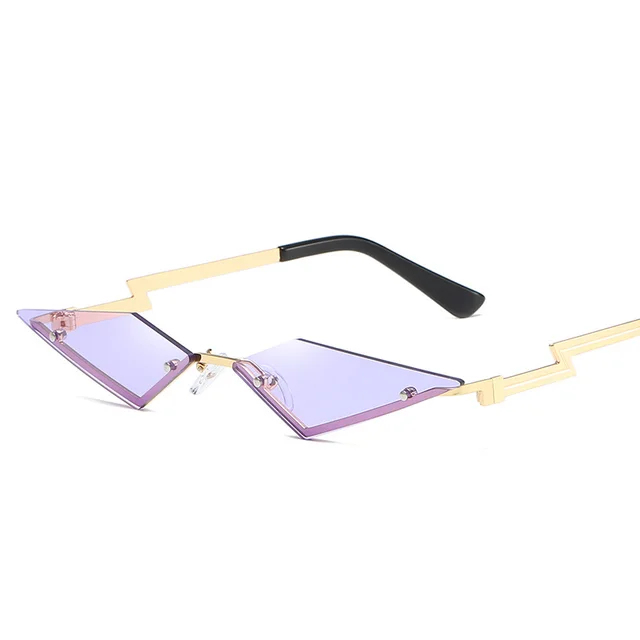 Fashion rimless sunglasses for women Golden Purple - Shop at LoveMi