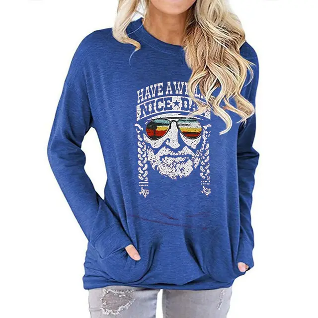 Have a Willie Nice Day neck and long sleeves Blue - Shop at LoveMi