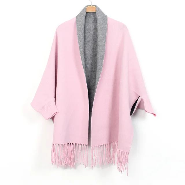 Women's Double sided Double color Scarf Pinkgrey - Shop at LoveMi