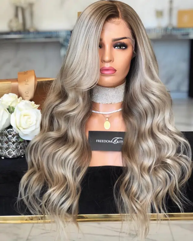 Wig high temperature silk chemical fiber hair Pale Brown - Shop at LoveMi
