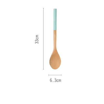 Household beech spatula wood spatula Blue B - Shop at LoveMi