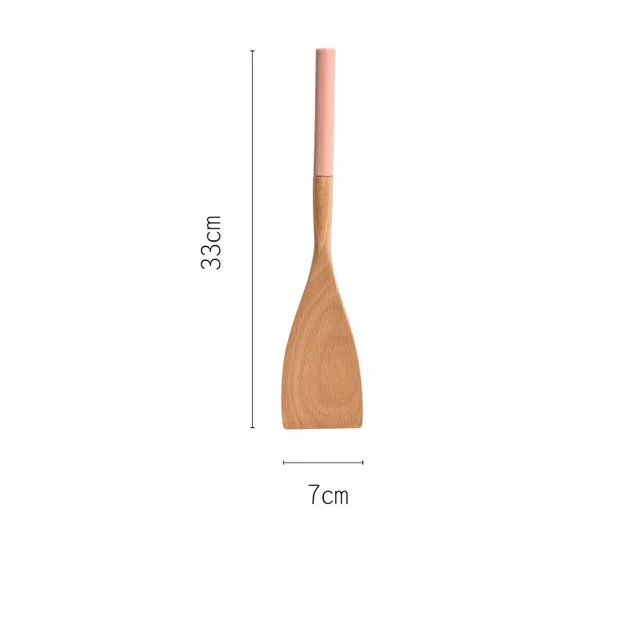 Household beech spatula wood spatula Pink A - Shop at LoveMi