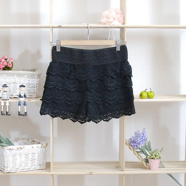 Lace Crochet Culottes Black - Shop at LoveMi