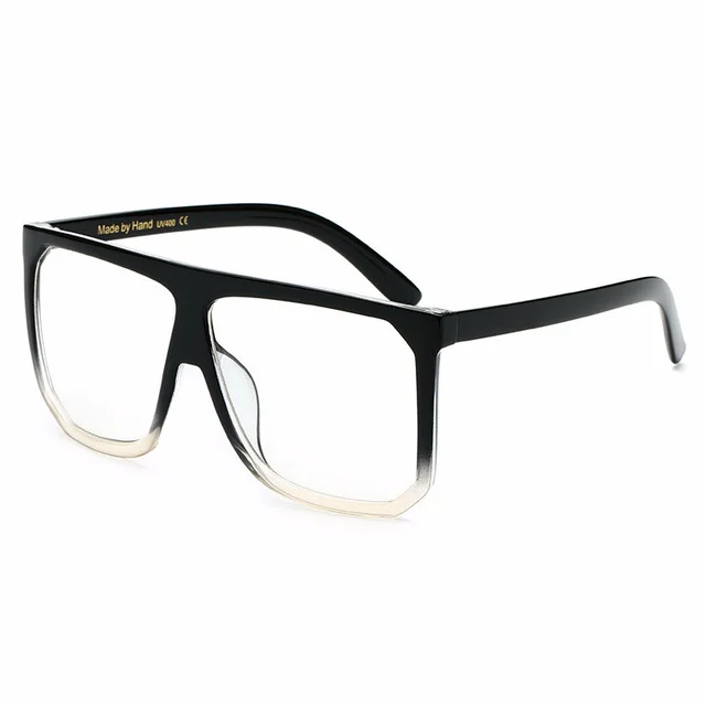 Women's Large Frame Fashionable Eye Protection Sunglasses Transparent - Shop at LoveMi