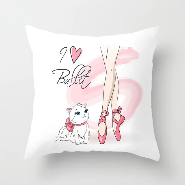 Ballet dancing girl hugging pillowcase Color A - Shop at LoveMi