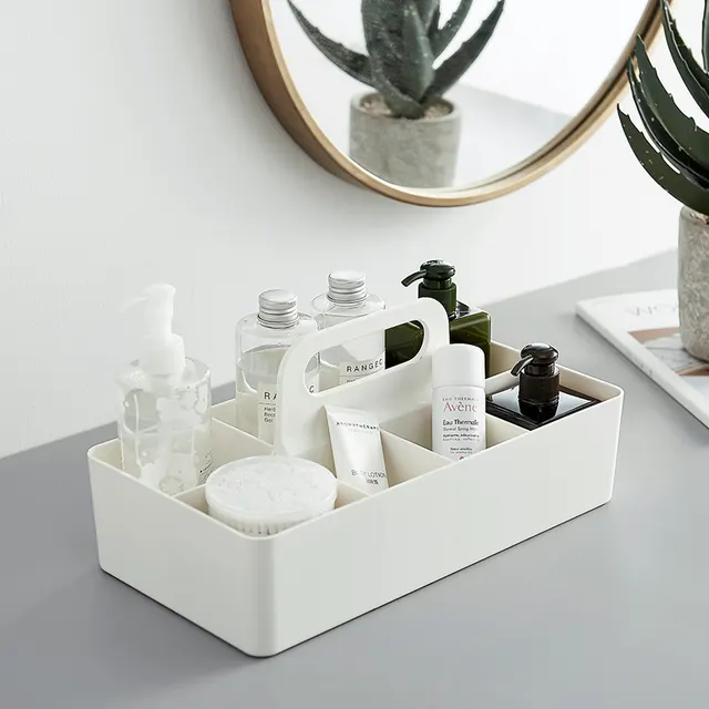 Japanese style sorting debris storage basket plastic bathroom toilet storage basket desktop storage basket storage basket White - Shop at LoveMi
