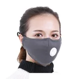 Fashion Thicken Anti Wind Mouth Muffle Anti Air Pollution Mouth Mask With Filter - Grey