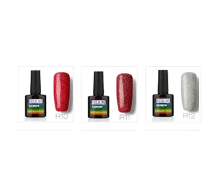 Nail free, long-lasting, non-toxic, nail polish, ROSALIND phototherapy glue, star studded rainbow system - R10+R11+R12