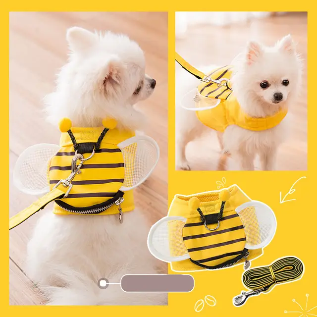 Cute bee vest hand holding rope Yellow - Shop at LoveMi