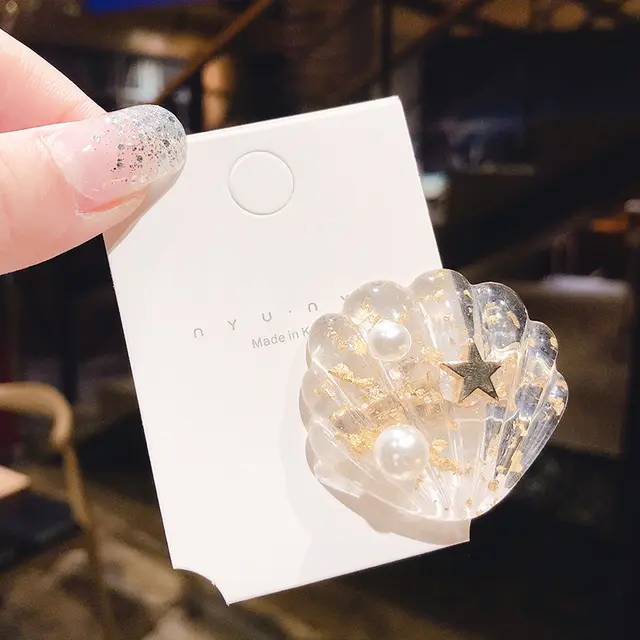 Ocean Shell Starfish Hair Clip Gold - Shop at LoveMi