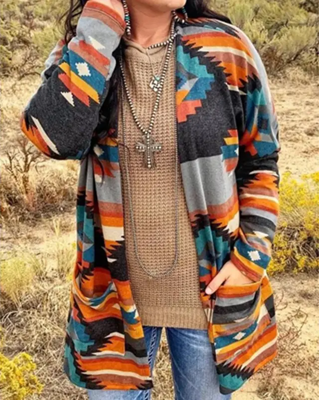 Printed cardigan jacket and shawl Yellow - Shop at LoveMi