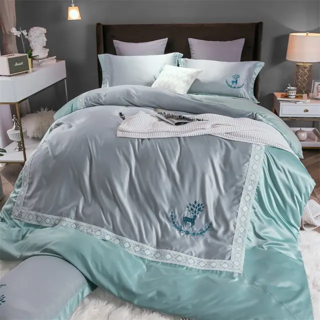 Lace cotton bed linen cover Green - Shop at LoveMi