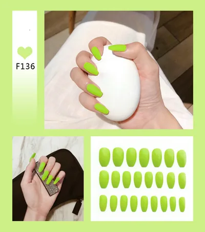 Nail Art Scrub Ballet Fake Nails F136 - Shop at LoveMi