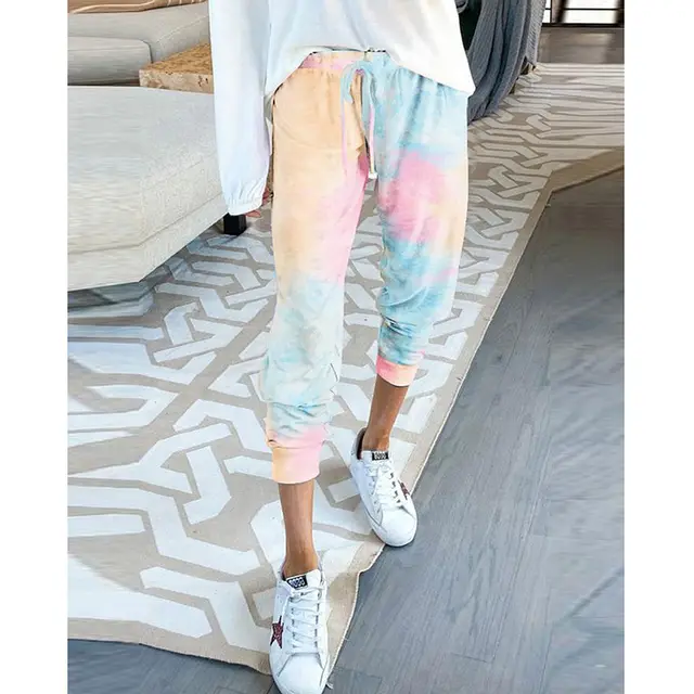 Loose Printed Home Pants Casual Pants Yellow - Shop at LoveMi