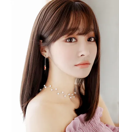 Wig female new long straight hair buckle realistic fashion chemical fiber wig fake wig Chocolate Color - Shop at LoveMi