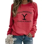 Printed Casual Loose Hedging Long Sleeve Women - Red