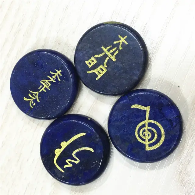 Four Energy Symbols Natural crystal stone jewelry Japanese metaphysical spells Blue - Shop at LoveMi