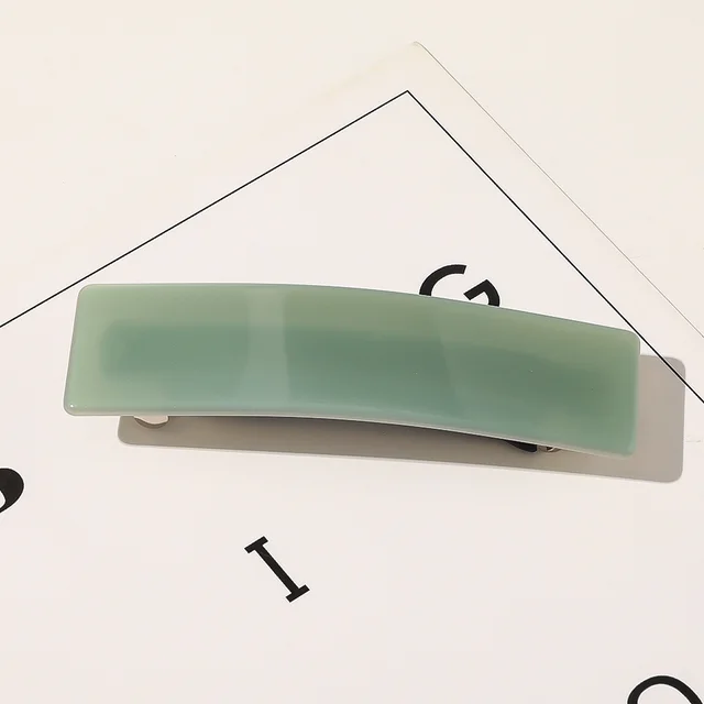 Retro Square Shape Grabbing Acetate Sheet Spring Chuck Hair Clip Lake Green - Shop at LoveMi