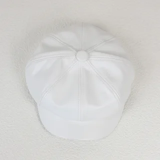 new cute ladies hat outdoor retro creative octagonal hat painter hat - White