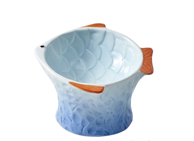 Cat food to protect cervical spine eating bowl Blue - Shop at LoveMi