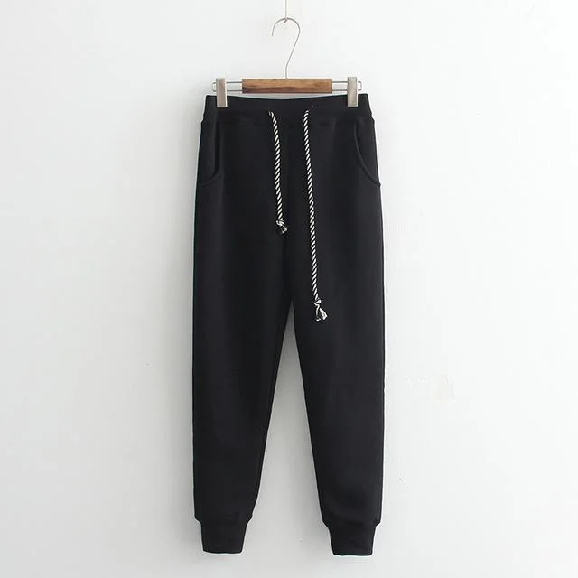 Simply Casual Drawstring Sweatpants for Women Black - Shop at LoveMi