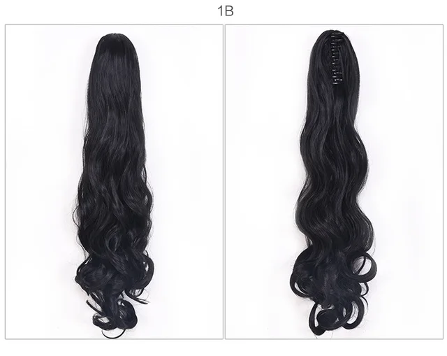 Wig ponytail female claw clip ponytail curly hair clip ponytail wig Black 1B - Shop at LoveMi
