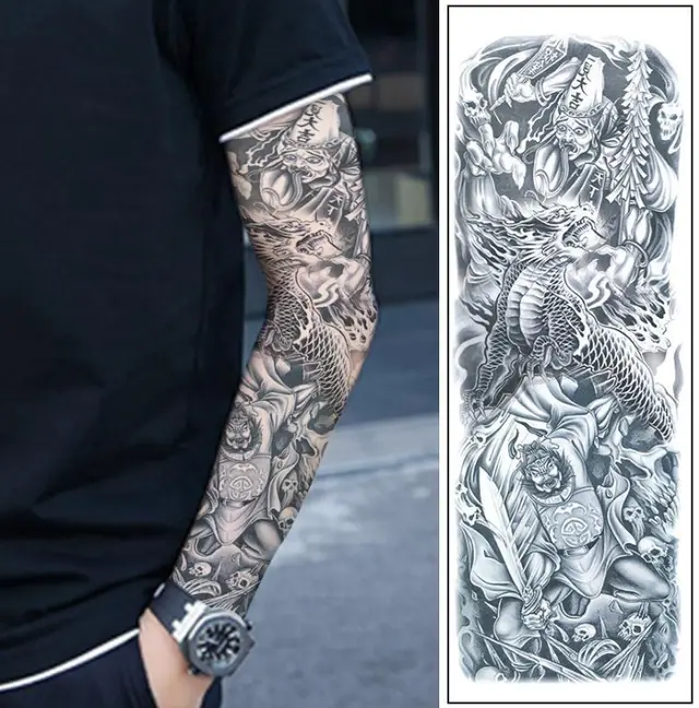 Flower Arm Tattoo Sticker Black - Shop at LoveMi