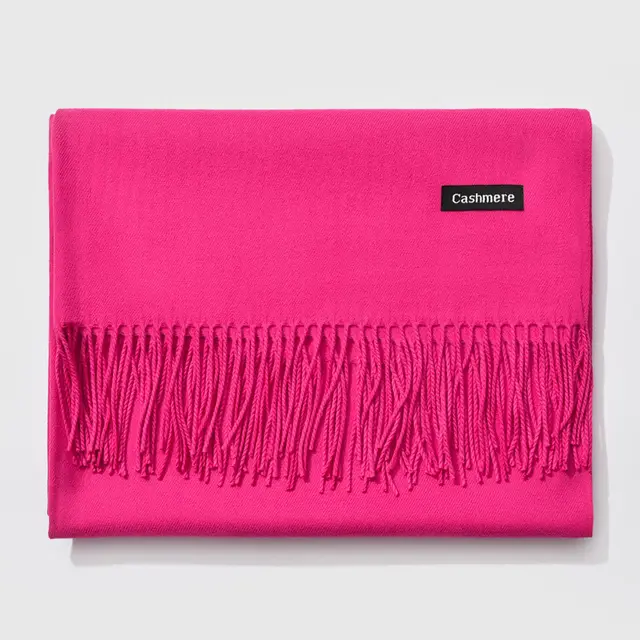 And Winter New Ladies Shawl Monochrome Cashmere Variety Warm Classic Scarf Scarf Scarf Rose Red - Shop at LoveMi