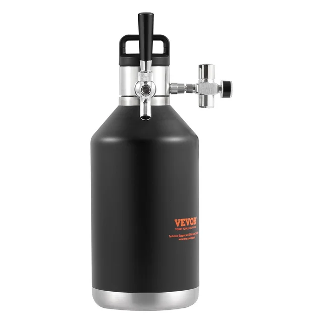 Beer Growler Tap System, 128Oz 4L Mini Keg, 304 Stainless Steel Pressurized Beer Growler, Keg Growler With Pressure Display, CO2 Regulator Faucet, ... Black - Shop at LoveMi