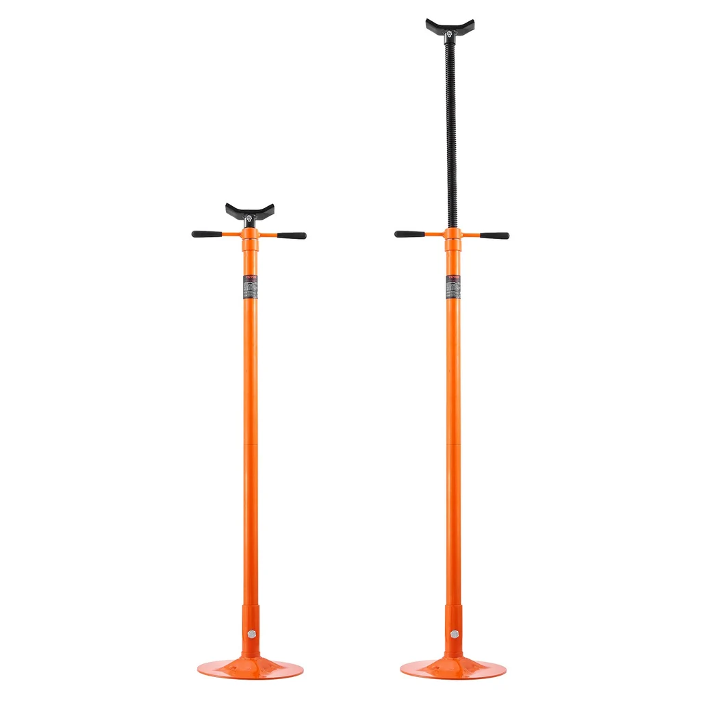 Underhoist Support Stand, 3/4 Ton Capacity Under Hoist Jack Stand, Lifting From 52.8" To 76", Bearing Mounted Spin Handle Pole Jack, Self-Locking T...