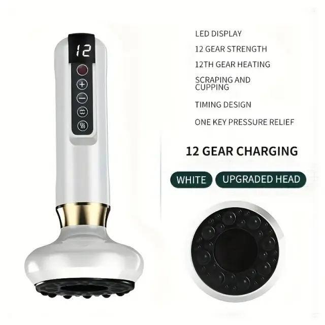 Body Gua Sha Scraping Massager. 12 Level Electric Vacuum Cupping Massager, Rechargeable And Cordless. Perfect For Halloween, Christmas And Birthday... White - Shop at LoveMi