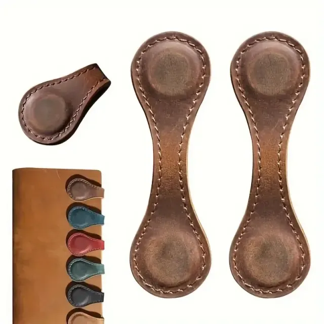 6 Handcrafted PU Leather Magnetic Bookmarks Double sided Retro Style, Bright Colors (red, Green, Brown, Blue, Black, Orange), Perfect For Gifts, ... Brown2Pcs - Shop at LoveMi