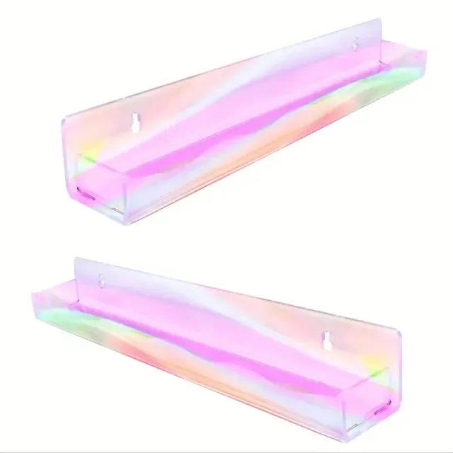 Rainbow Nail Polish Wall Organizer Multi Purpose Plastic Storage Rack With 6 Compartments For Nail Polish, Makeup Essentials & More Vibrant Rainbow Design For Stylish Home Decor, Hanging Jewelry O 2Pcs - Shop at LoveMi