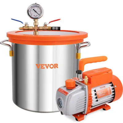 3 Gallon Vacuum Chamber And 3.5 CFM Pump Kit, Tempered Glass Lid Vacuum Degassing Chamber Kit, Single Stage Vacuum Pump With 250 Ml Oil Bottle, For... Silvery Orange - Shop at LoveMi