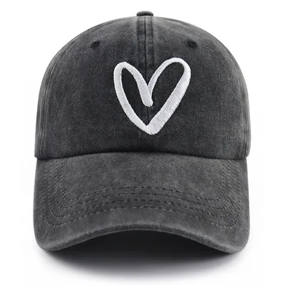Love Heart Embroidered Baseball Cap Adjustable Unisex Dad Hat Cute Valentine's Day Birthday Honeymoon Gifts For Girlfriend Boyfriend 2Pcs - Shop at LoveMi