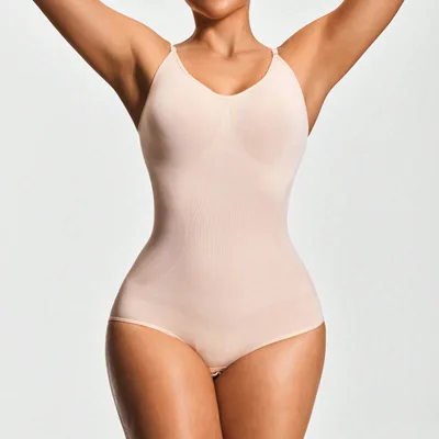 Adjustable Strap Full Body Shapewear Bodysuit Bust Lift, Tummy Control & Butt Enhancement Light Skin M - Shop at LoveMi