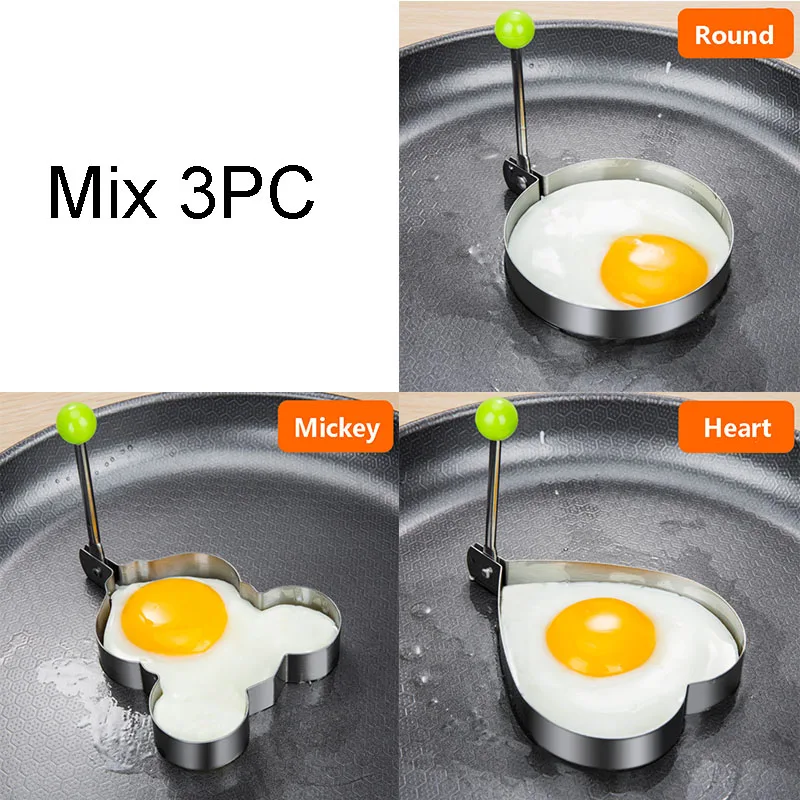 Thicken Creative Love Stainless Steel Fried Egg Mold 3Set - Shop at LoveMi