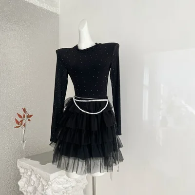 Sparkly Rhinestone Accents Delicate Rhinestone Embellishments Add A Luxurious Shine, Perfect For Catching The Light At Birthday Parties And Evening Events Black - Shop at LoveMi